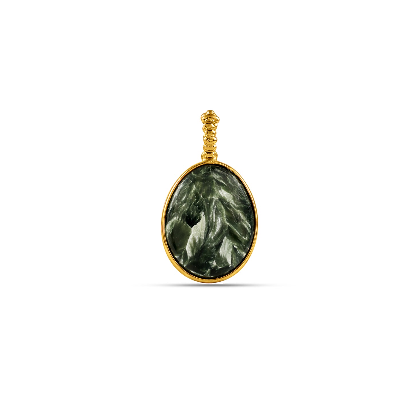 Marble pendant with gold frame on a white background