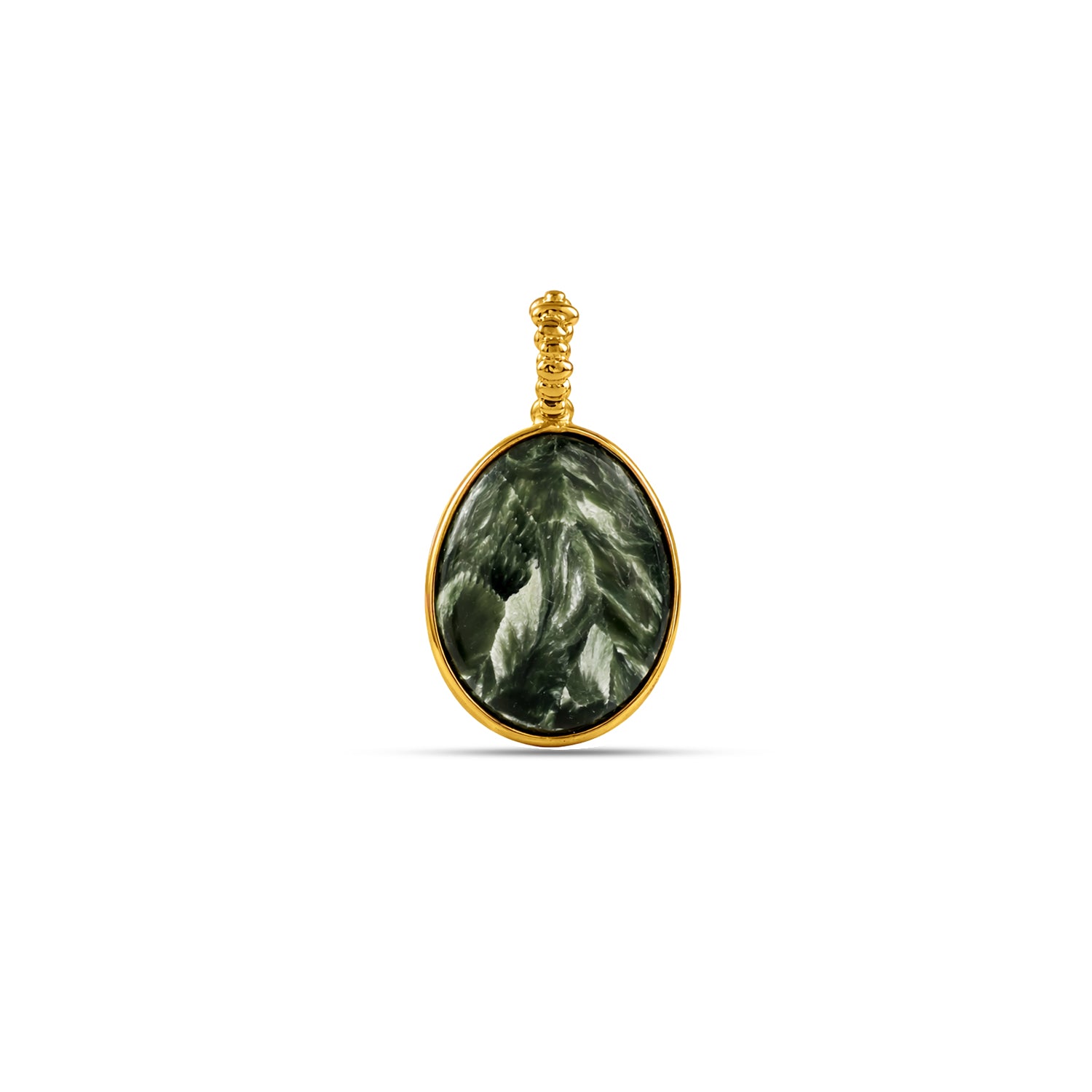 Marble pendant with gold frame on a white background