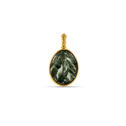Marble pendant with gold frame on a white background