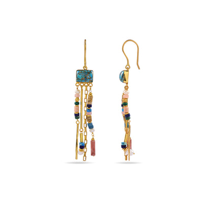 Turquoise Nomad Tassel Earrings