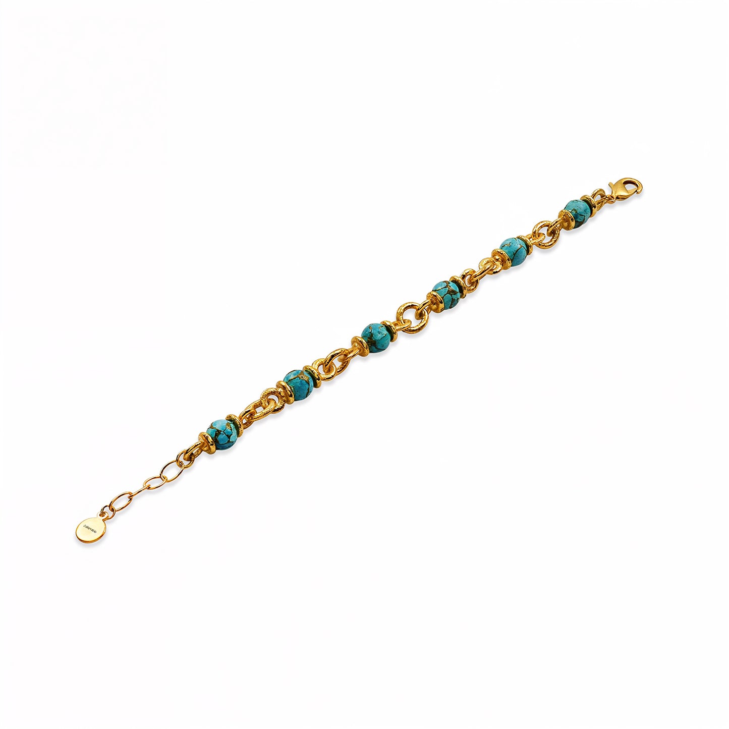 Turquoise Nugget Link Chain Bracelet