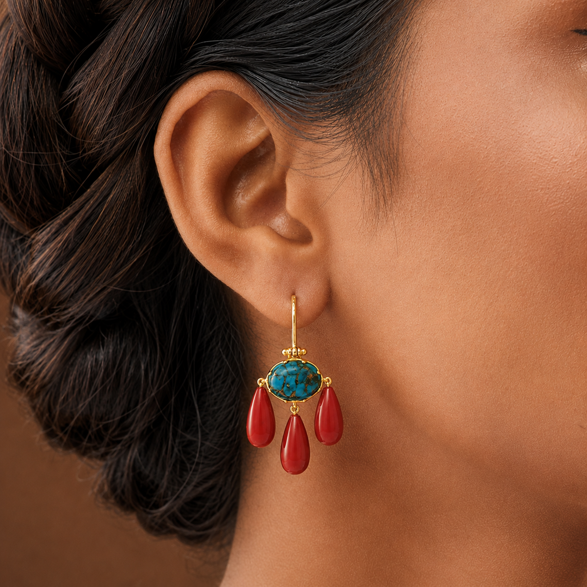 Red Beach Cascade Earrings