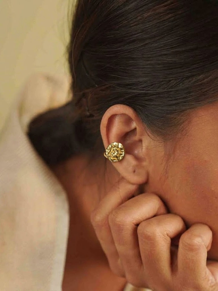 Hammered Gold Ear Cuff (Single Piece)