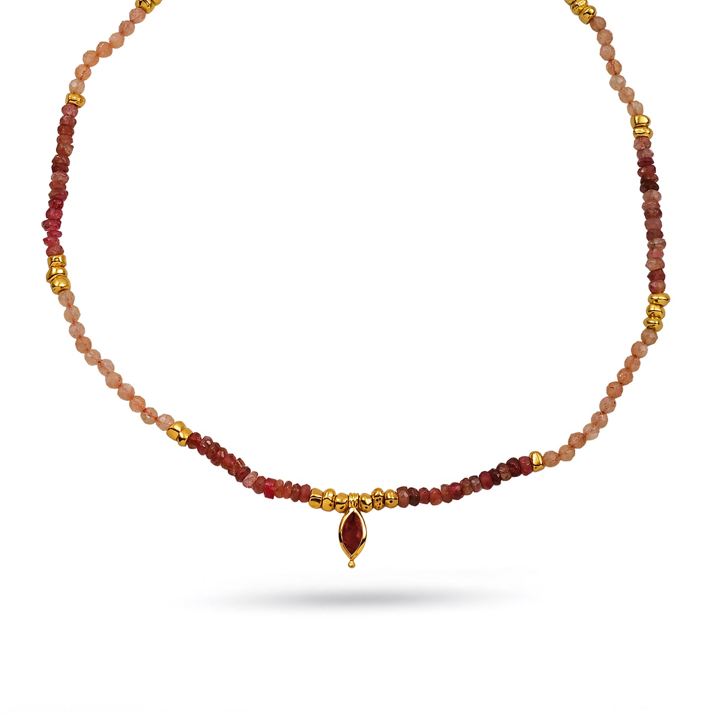 Ombre Tourmaline Bead Necklace