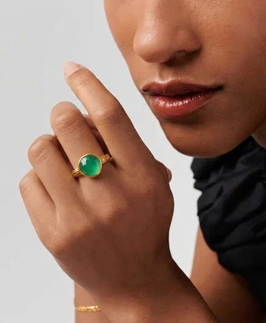 Green Onyx Bezel Ring
