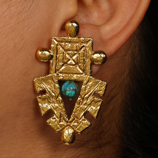 Turquoise Sheild Earrings
