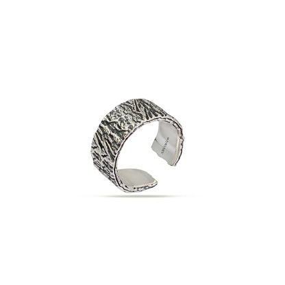 Rugged Texture 92.5 Sterling Silver Men’s Ring
