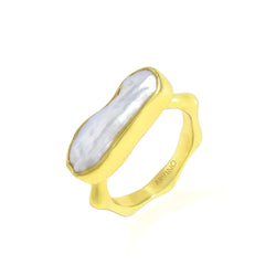 Baroque Pearl Ring (Water Resistance Premium Plating)