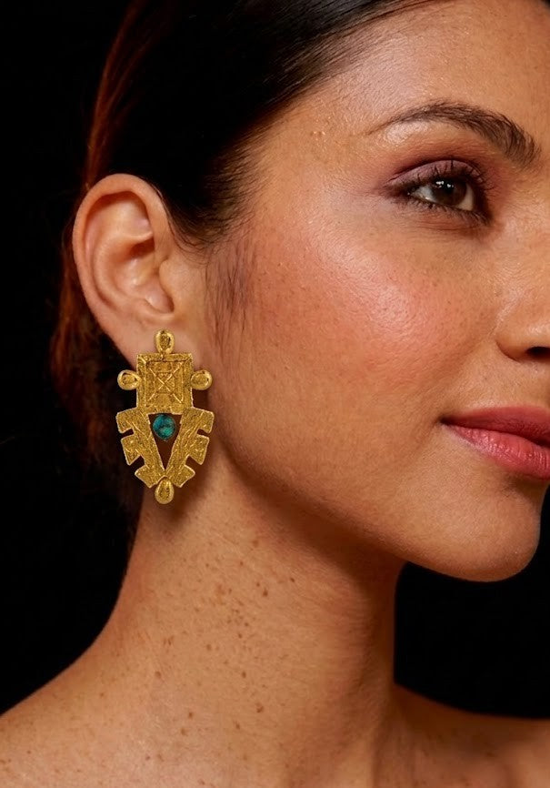 Turquoise Sheild Earrings