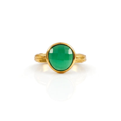 Green Onyx Bezel Ring
