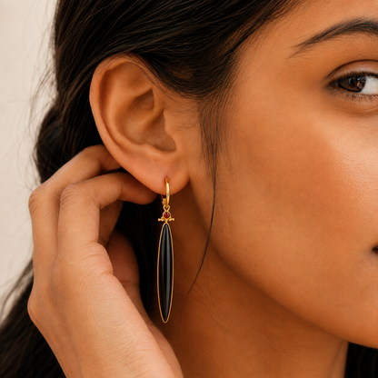 Obsidian Spear Earrings