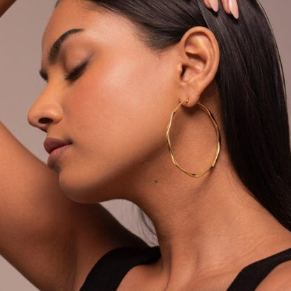 Soft Wave 92.5 Sterling Silver Hoops