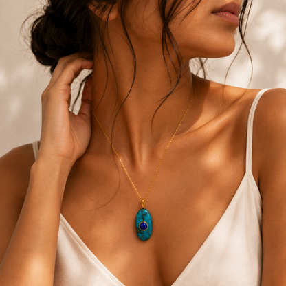 Turquoise Lapis Sculptural Charm