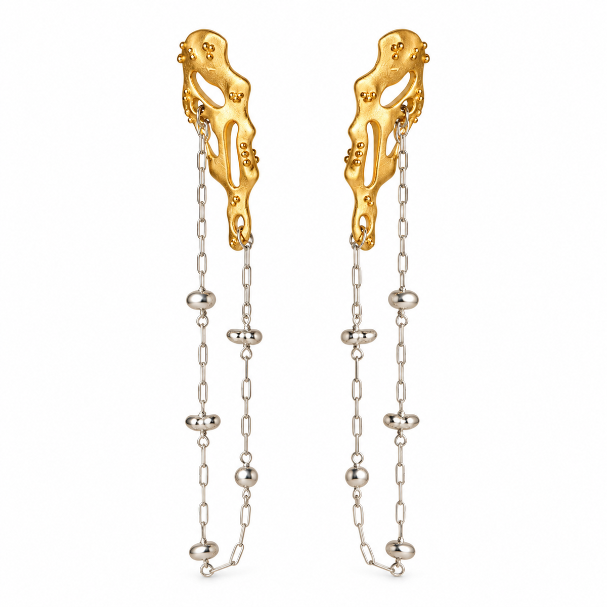 Molten Lava Satellite Two Tone Earrings