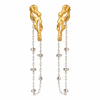 Molten Lava Satellite Two Tone Earrings