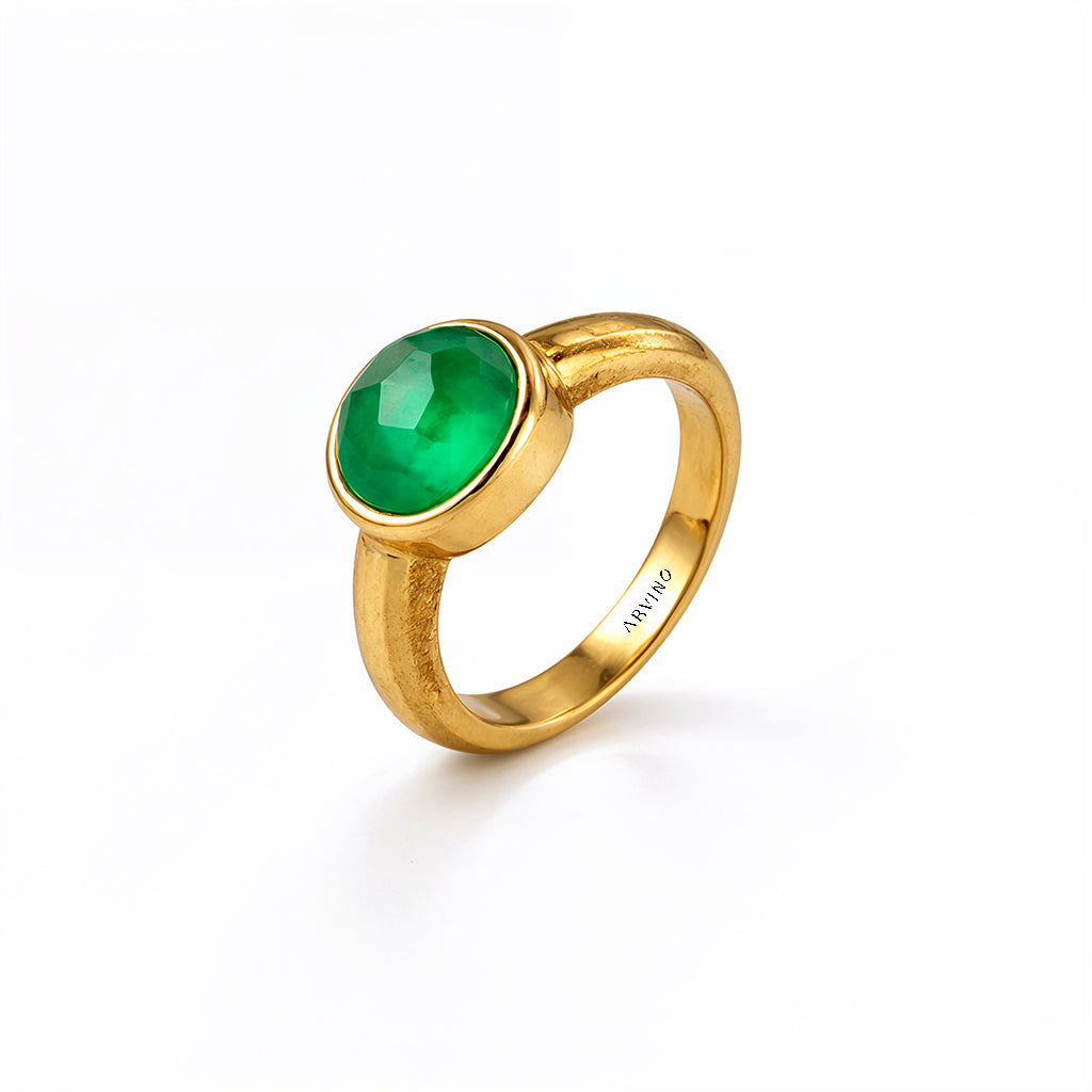 Green Onyx Bezel Ring