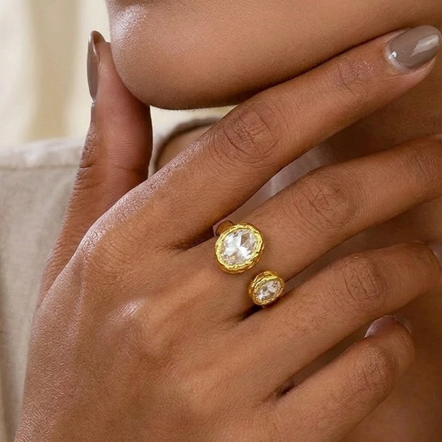 Dewdrop Duo adustable Ring