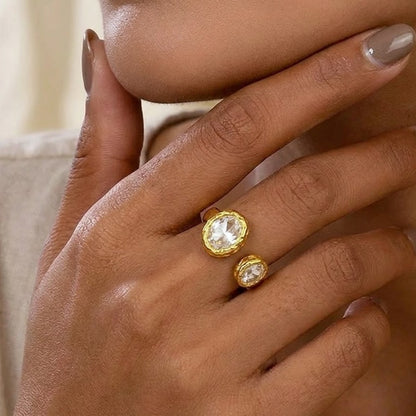 Dewdrop Duo adustable Ring