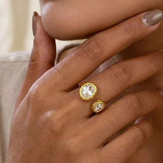 Dewdrop Duo adustable Ring