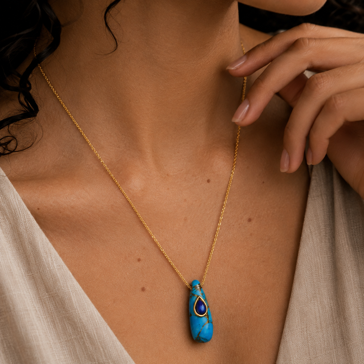 Caldera Drop Pendant Necklace