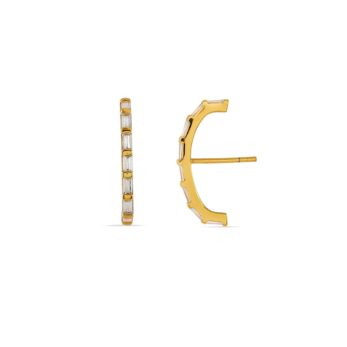 Crater Hug Hoops White in 92.5 Sterling Silver