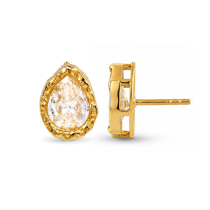 Teardrop Crystal Stud Earrings in 92.5 Sterling Silver