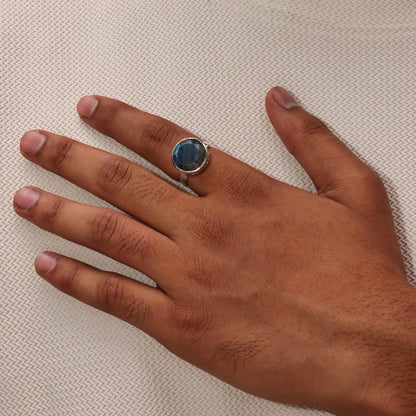 Labradorite Orbit 92.5 Sterling Silver Men’s Adjustable Ring