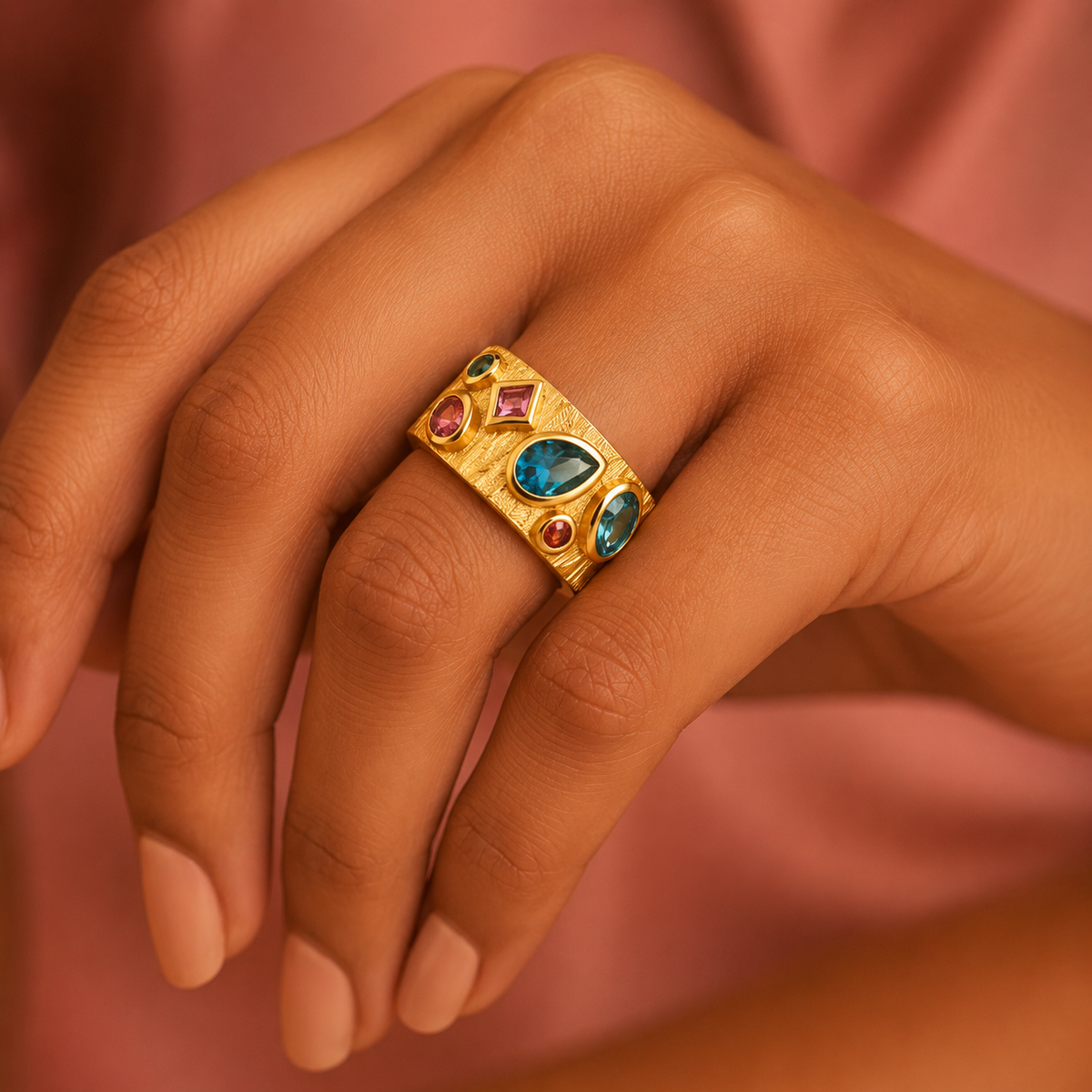 Mosaic Stone Ring