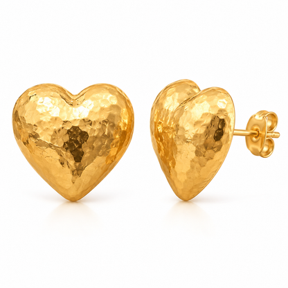 Gilded Concave Heart Studs