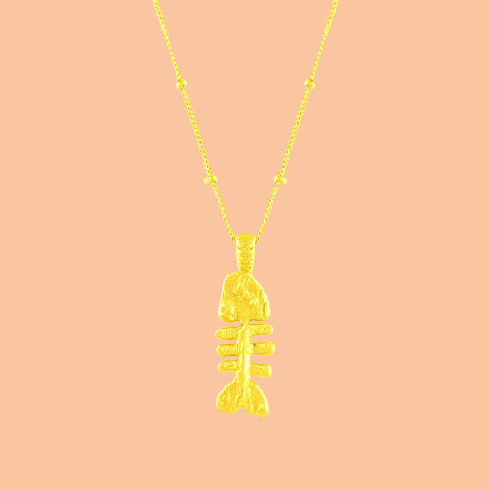 Fish Bone Silhouette Necklace