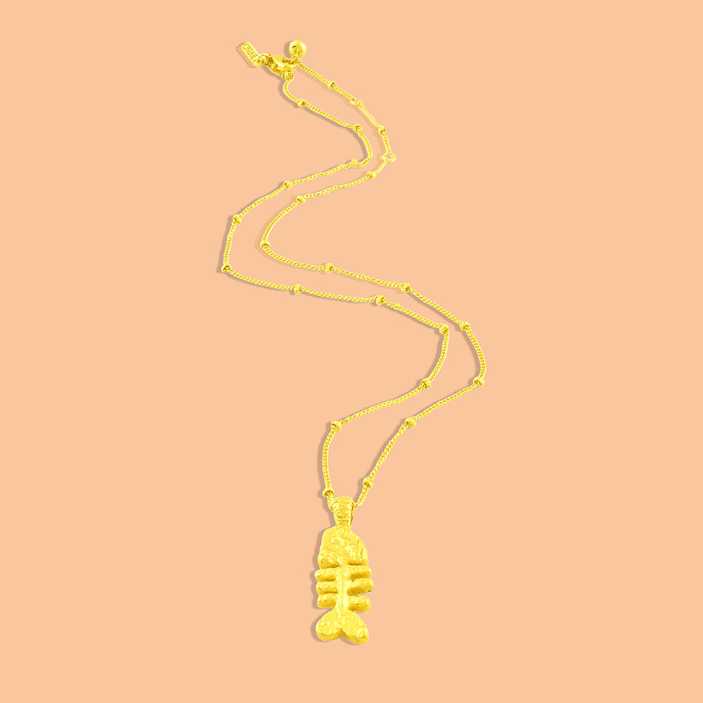 Fish Bone Silhouette Necklace