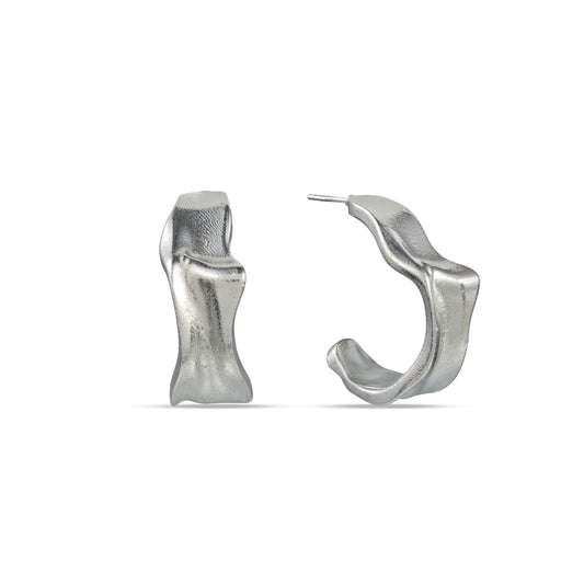 Silver Gilded Crimped Hoops