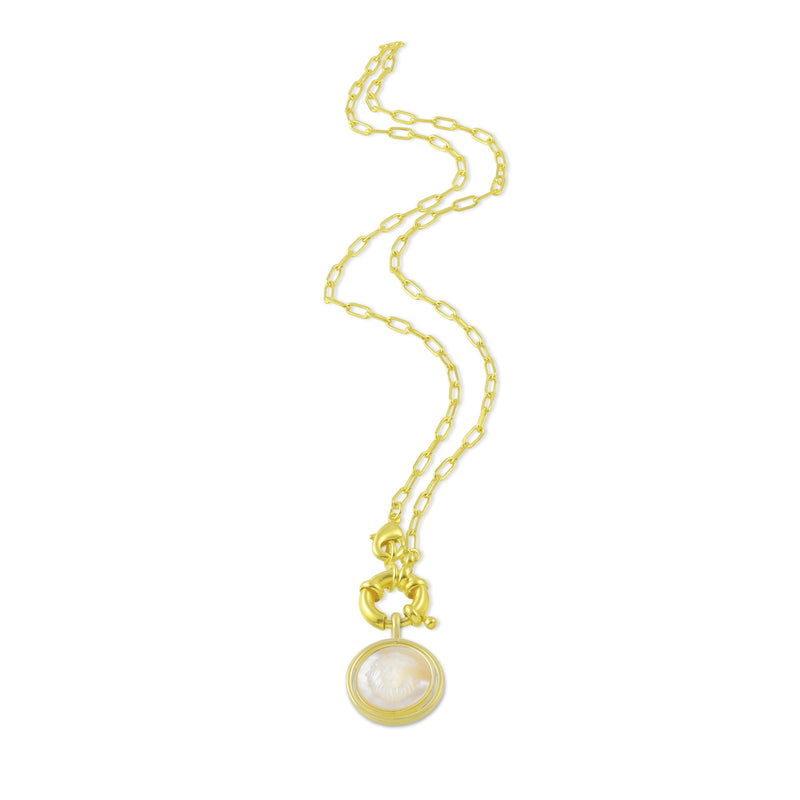 Mother Of Pearl Leo Charm (Water Resistance Premium Plating)