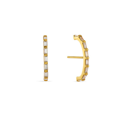 Crater Hug Hoops White in 92.5 Sterling Silver