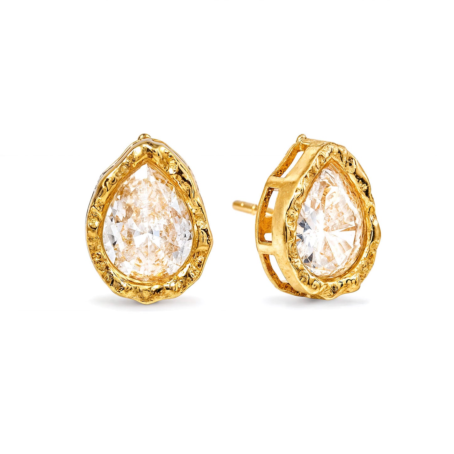 Teardrop Crystal Stud Earrings in 92.5 Sterling Silver