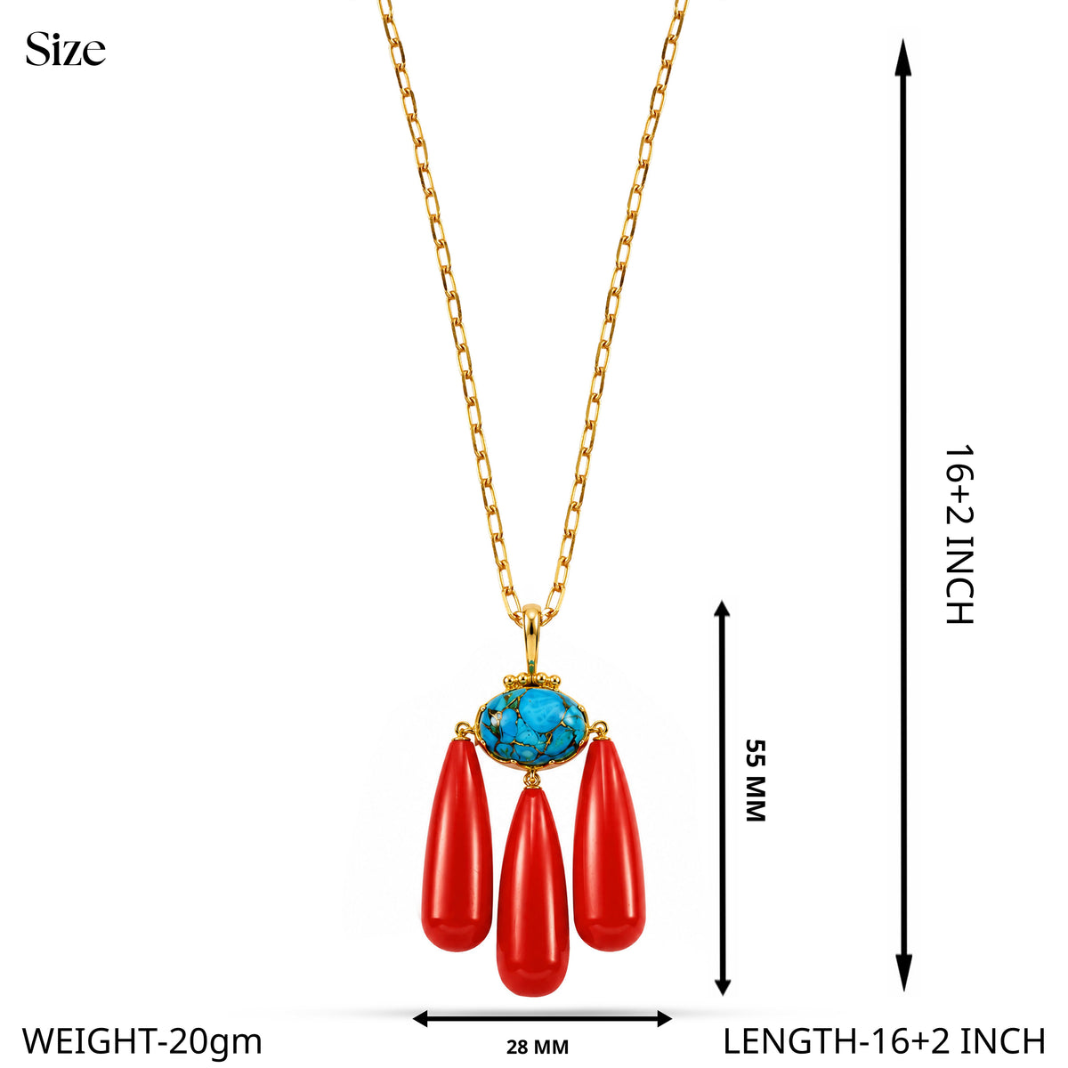 Red Beach Coral Cascade Necklace