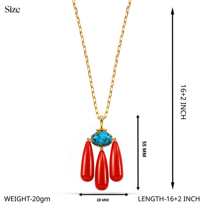 Red Beach Coral Cascade Necklace