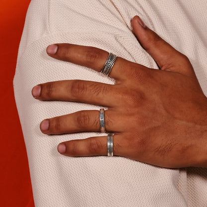 Braided Hexa 92.5 Sterling Silver Men’s Band