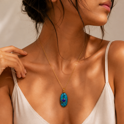 Turquoise Lapis Sculptural Charm