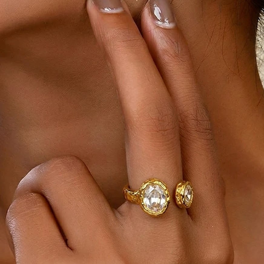 Dewdrop Duo adustable Ring
