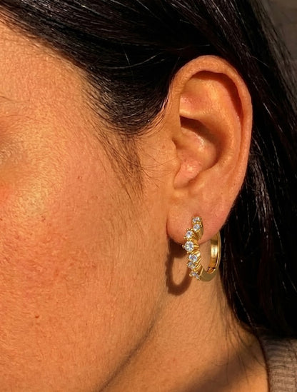 Crown Sparkle 92.5 Sterling Silver Huggies