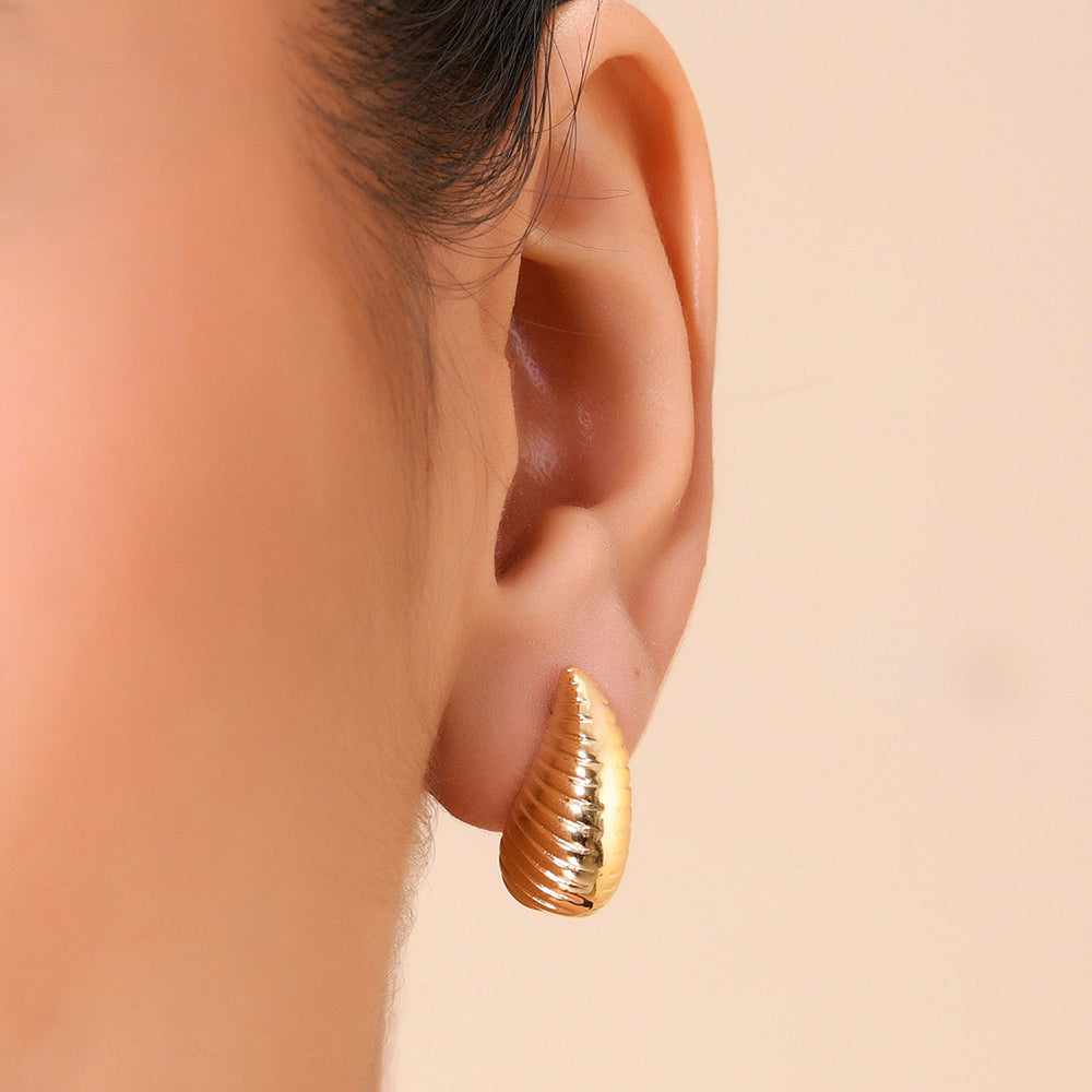 Linear Stream Teardrop Earrings