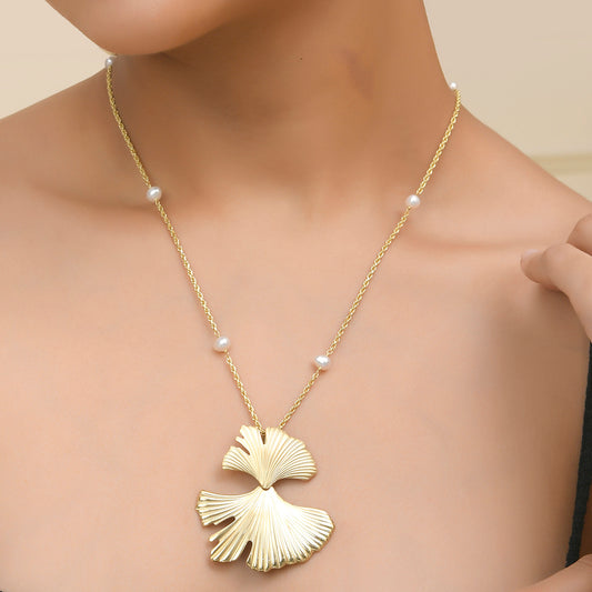 Ginkgo Pearl Accent Necklace