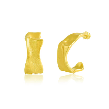 Gilded Crimped Hoops