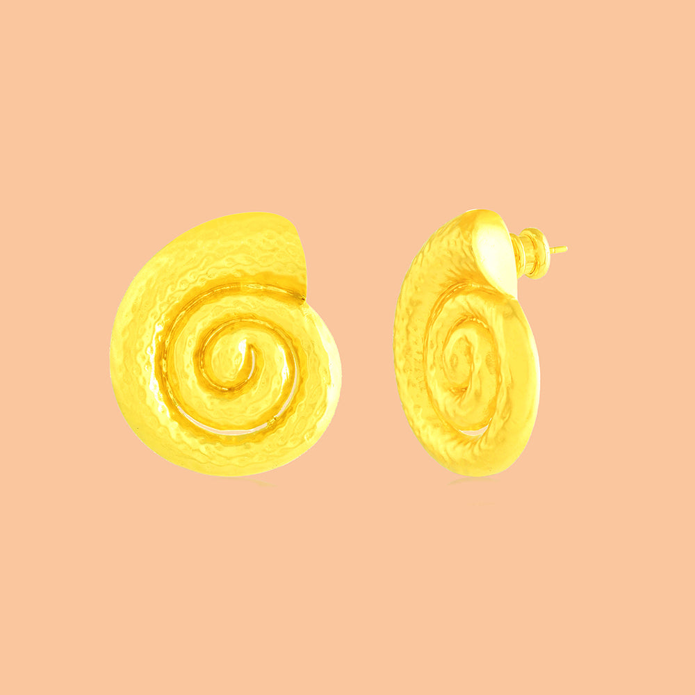 Textured Coral Shell Studs