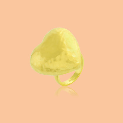 Gilded Concave Heart Ring