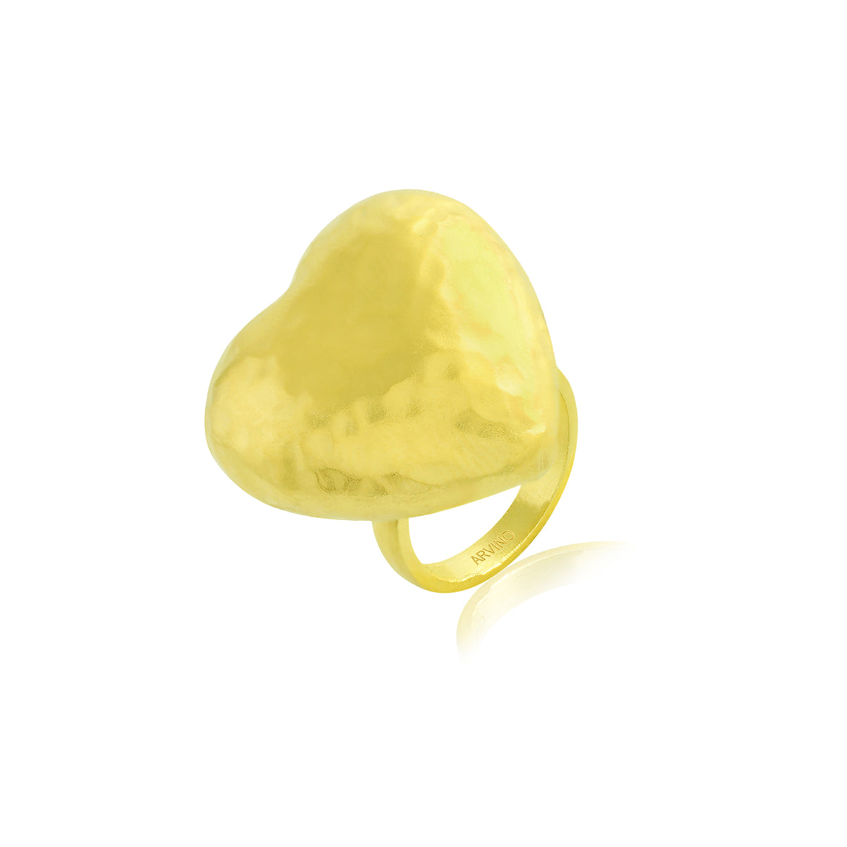 Gilded Concave Heart Ring