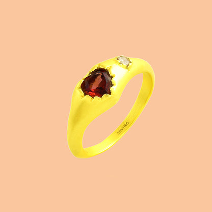 Encased Love Garnet Ring