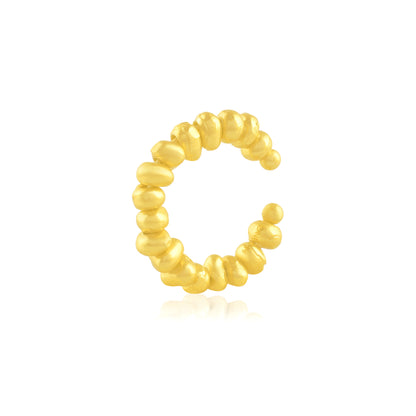 Molten Bead Ear Cuff Large ( Single Piece ) in 92.5 Sterling Silver