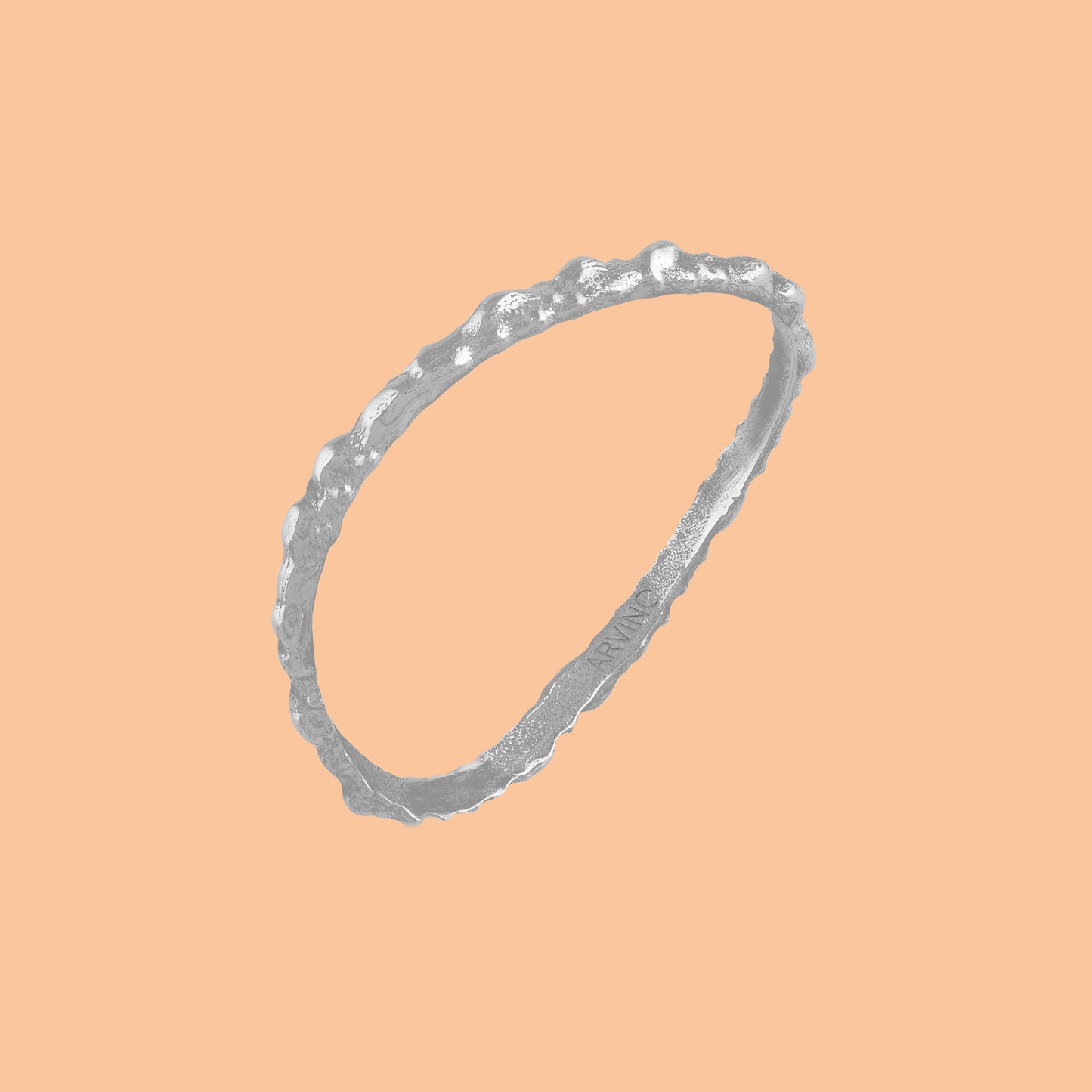 Rugged Texture Silver Plated Bangle